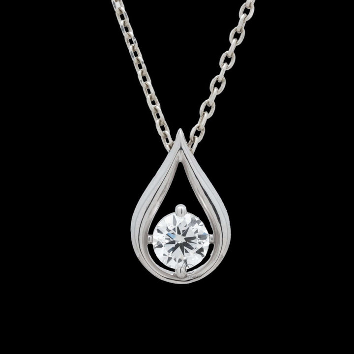 Giselle Teardrop Solitaire Diamond Pendant Necklace