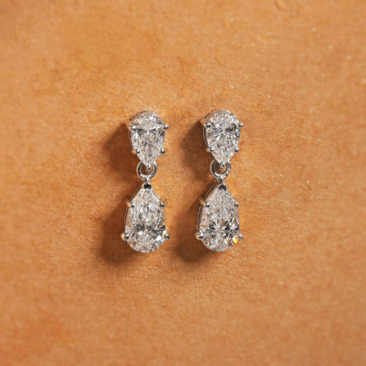 Monroe Teardrop Pear Diamond Dangle Earrings