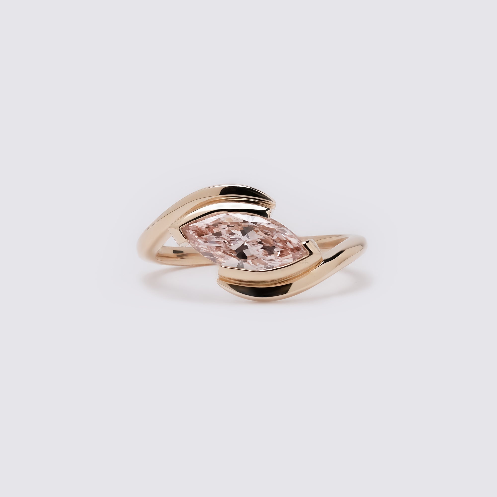 Fancy Pink Marquise Bypass Ring