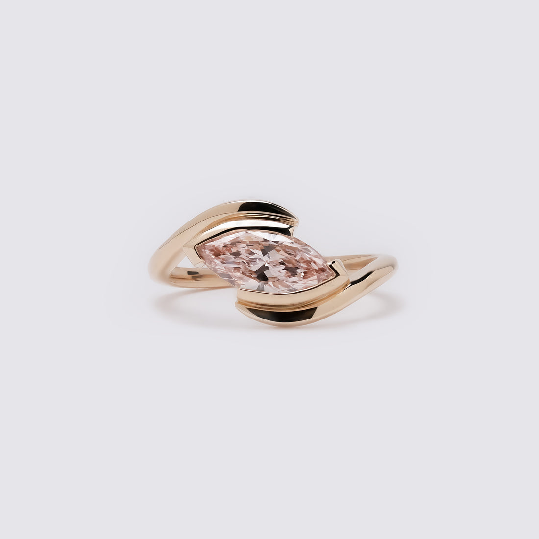 Fancy Pink Marquise Bypass Ring