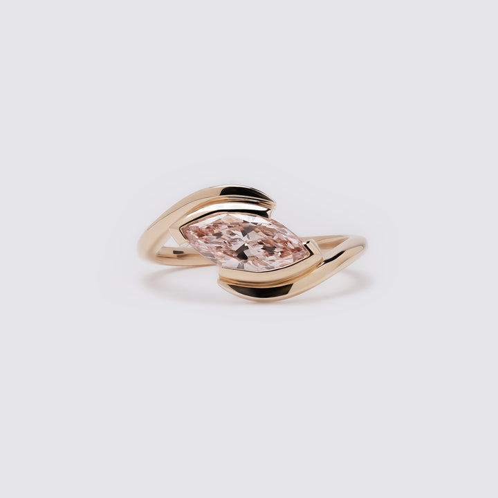 Fancy Pink Marquise Bypass Ring