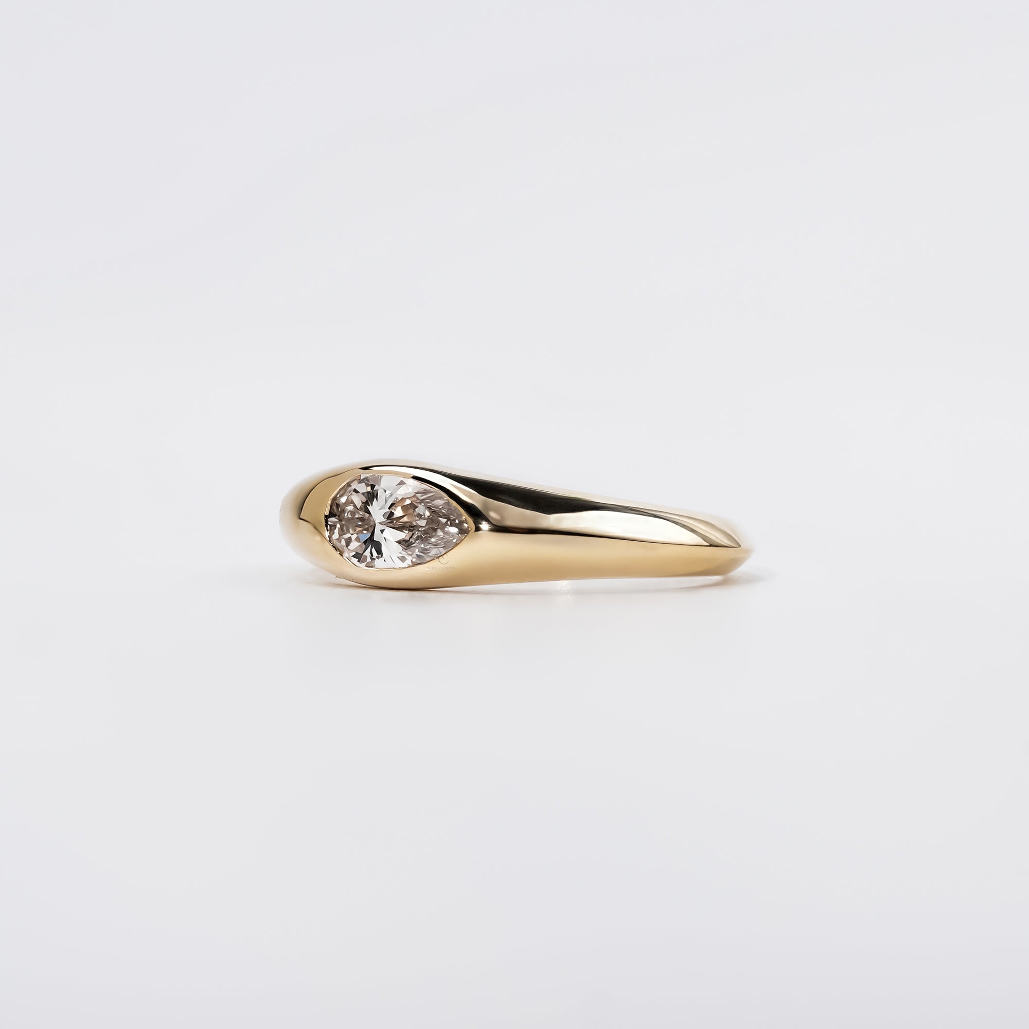 Seraphine Pear Signet Solitaire Ring