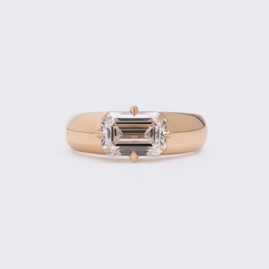 Emerald Cut East-West Men's Ring