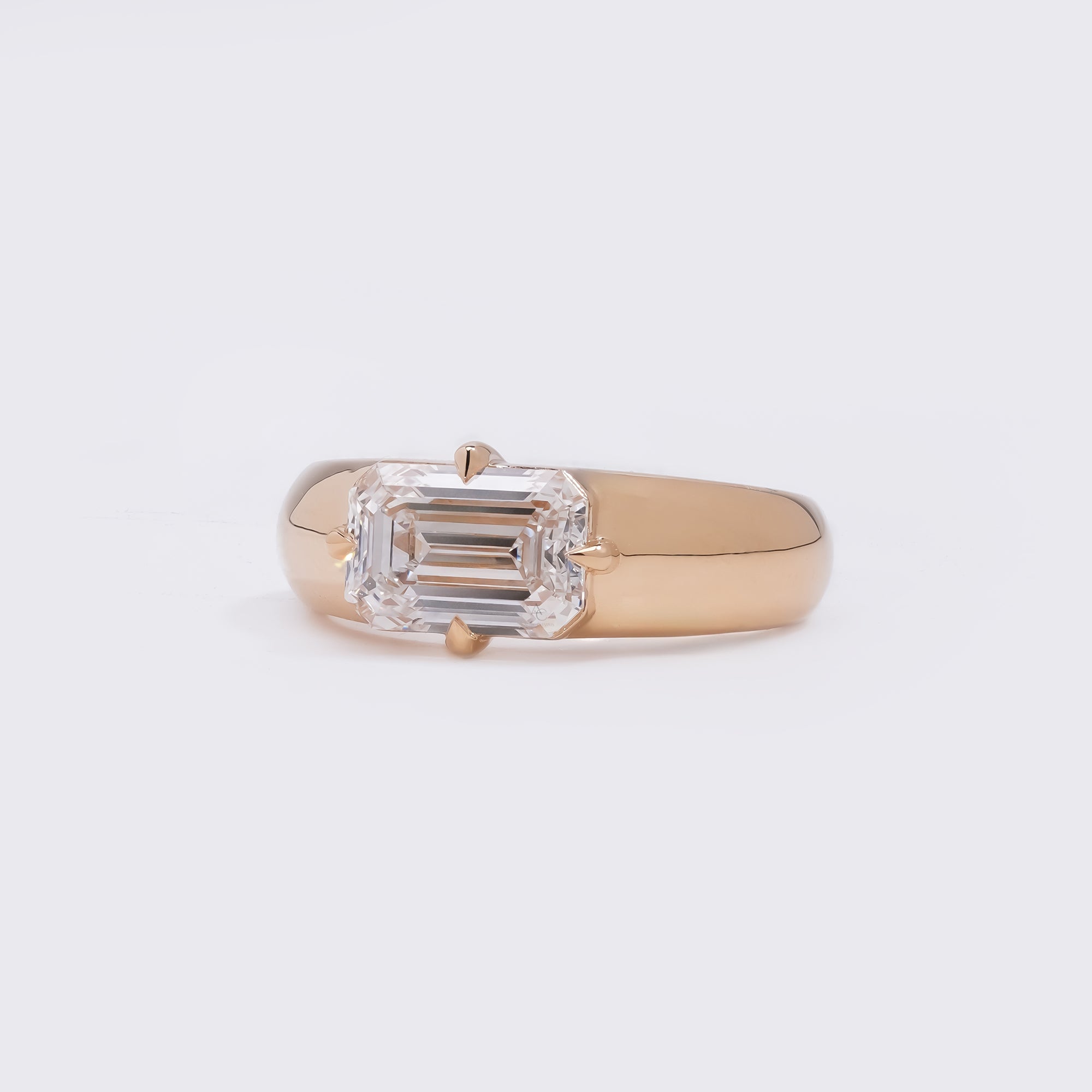 Emerald Cut East-West Men's Ring