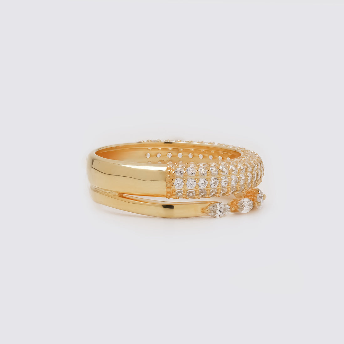Marquise Two-Finger Pavé Ring