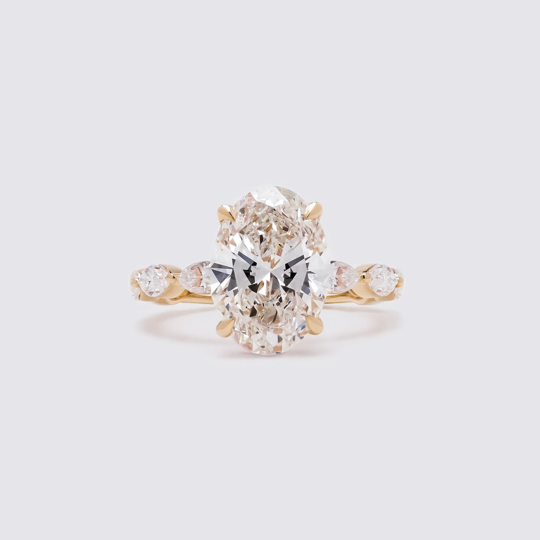 Oval Diamond Ruby Accent Ring