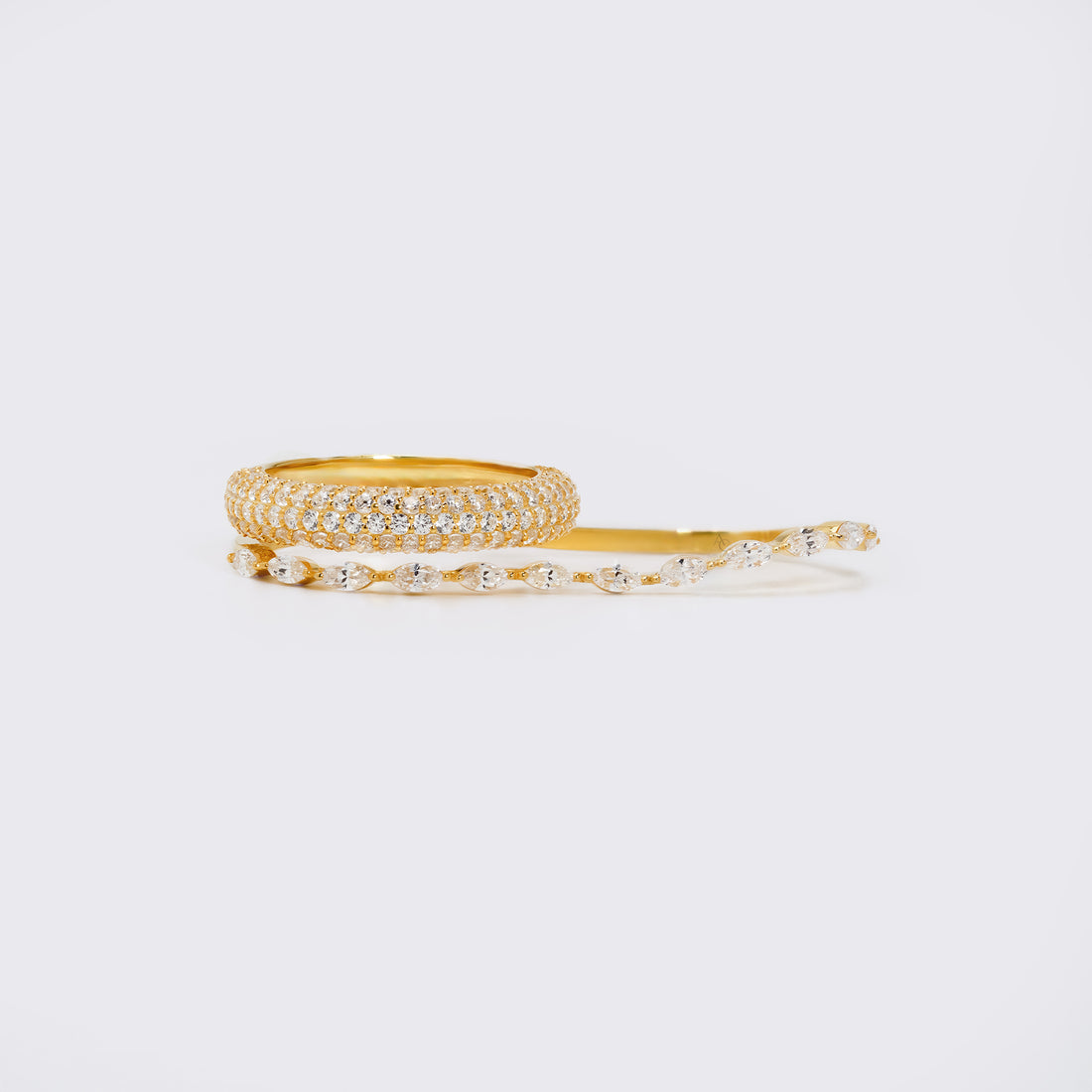 Marquise Two-Finger Pavé Ring