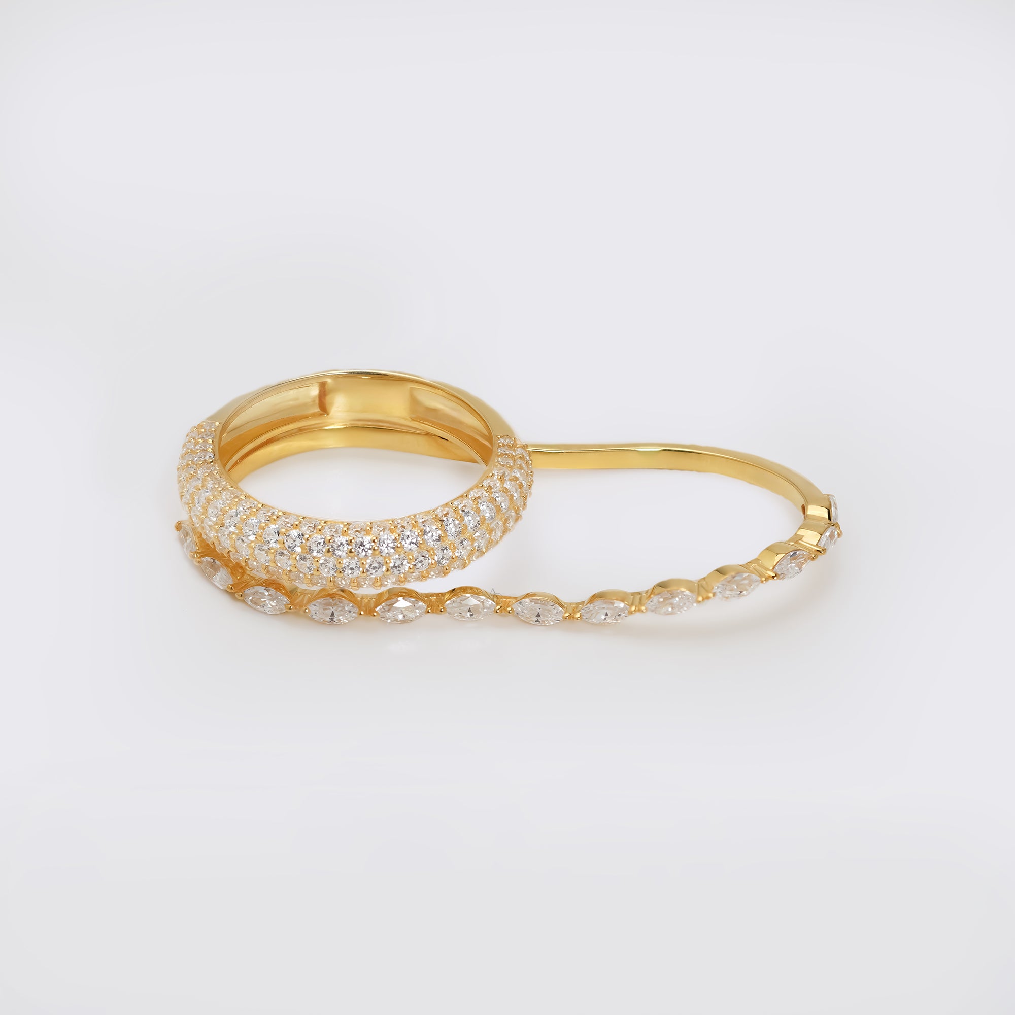 Marquise Two-Finger Pavé Ring