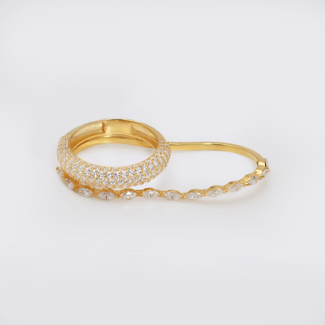 Marquise Two-Finger Pavé Ring