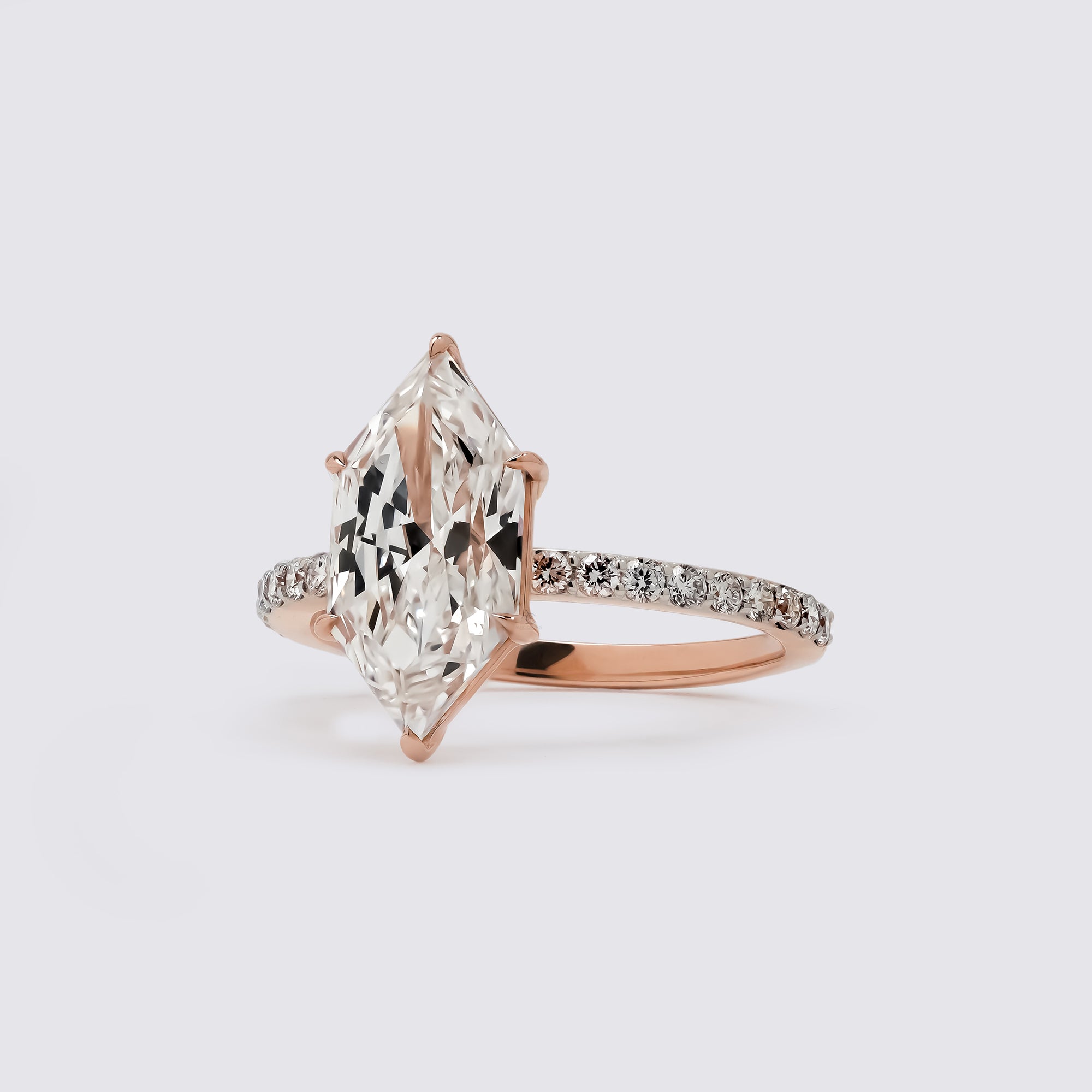 Dutch Marquise Solitaire Pavé Ring