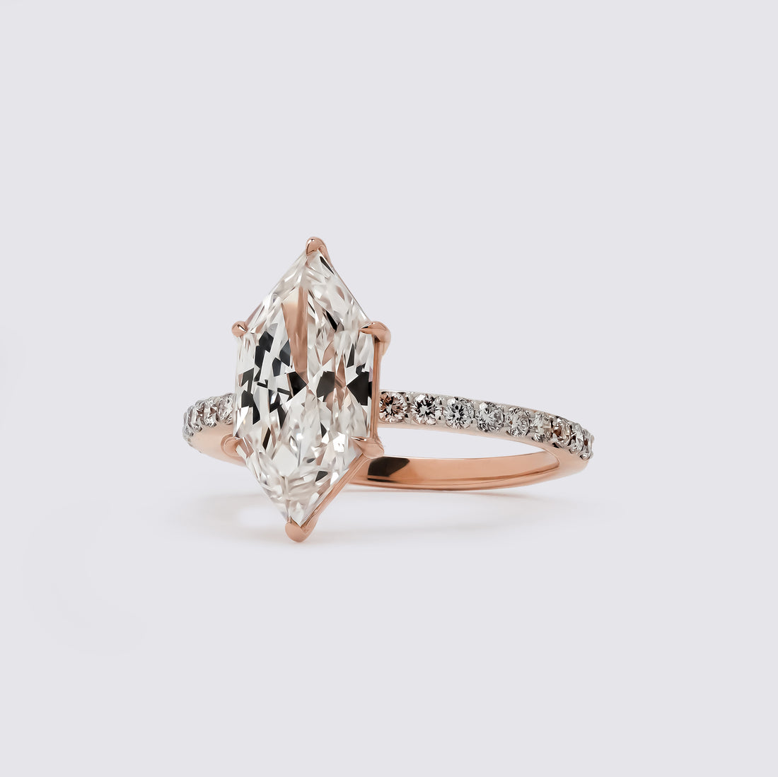 Dutch Marquise Solitaire Pavé Ring
