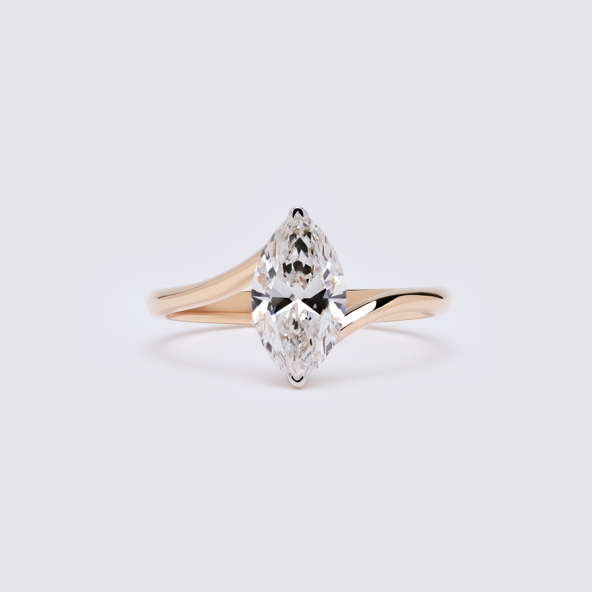 Marquise Bypass Solitaire Ring