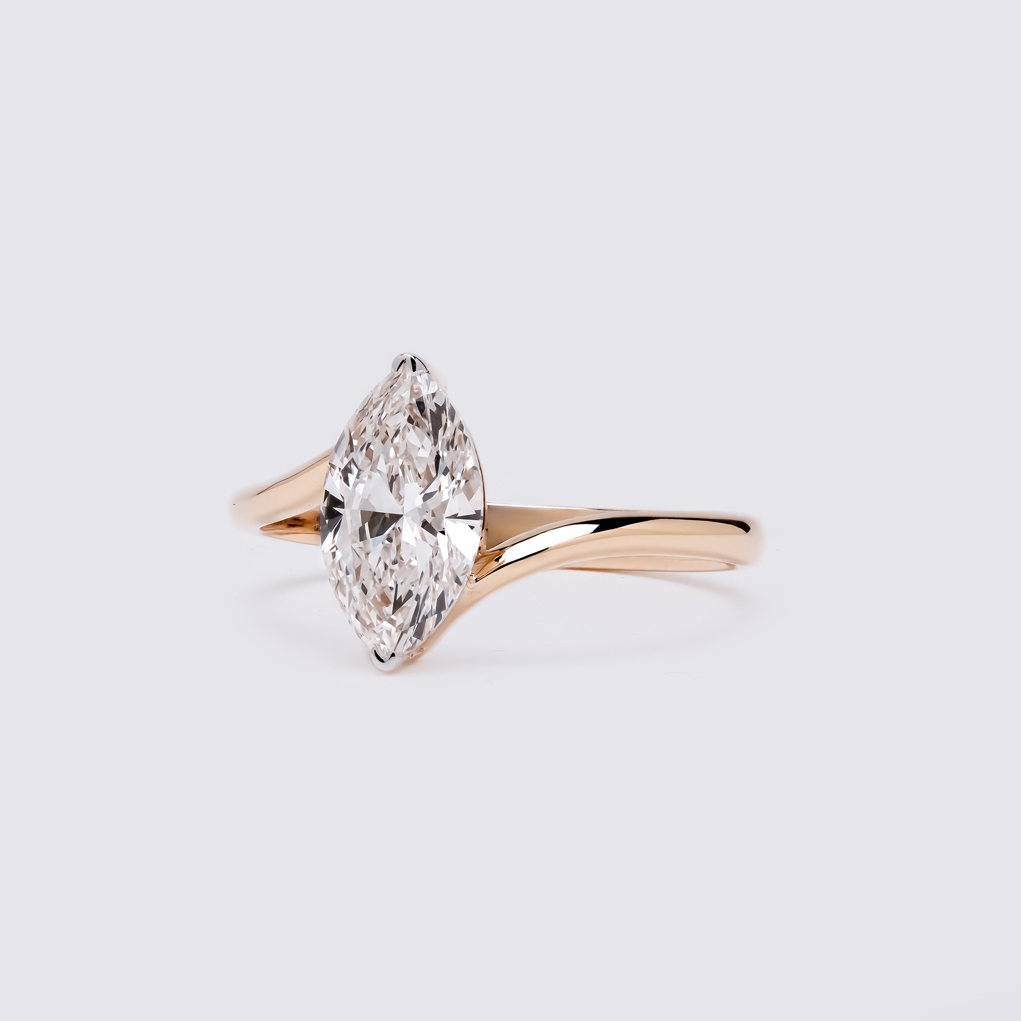 Marquise Bypass Solitaire Ring