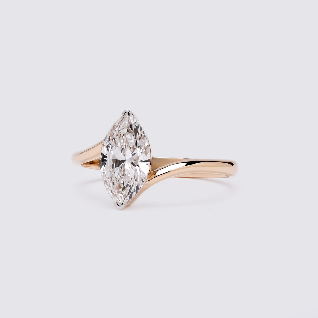 Marquise Bypass Solitaire Ring
