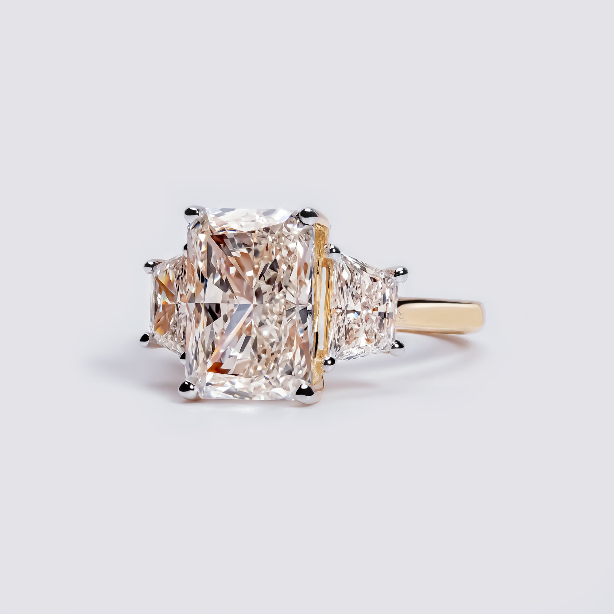 Radiant Trapezoid Nature Leaf Ring