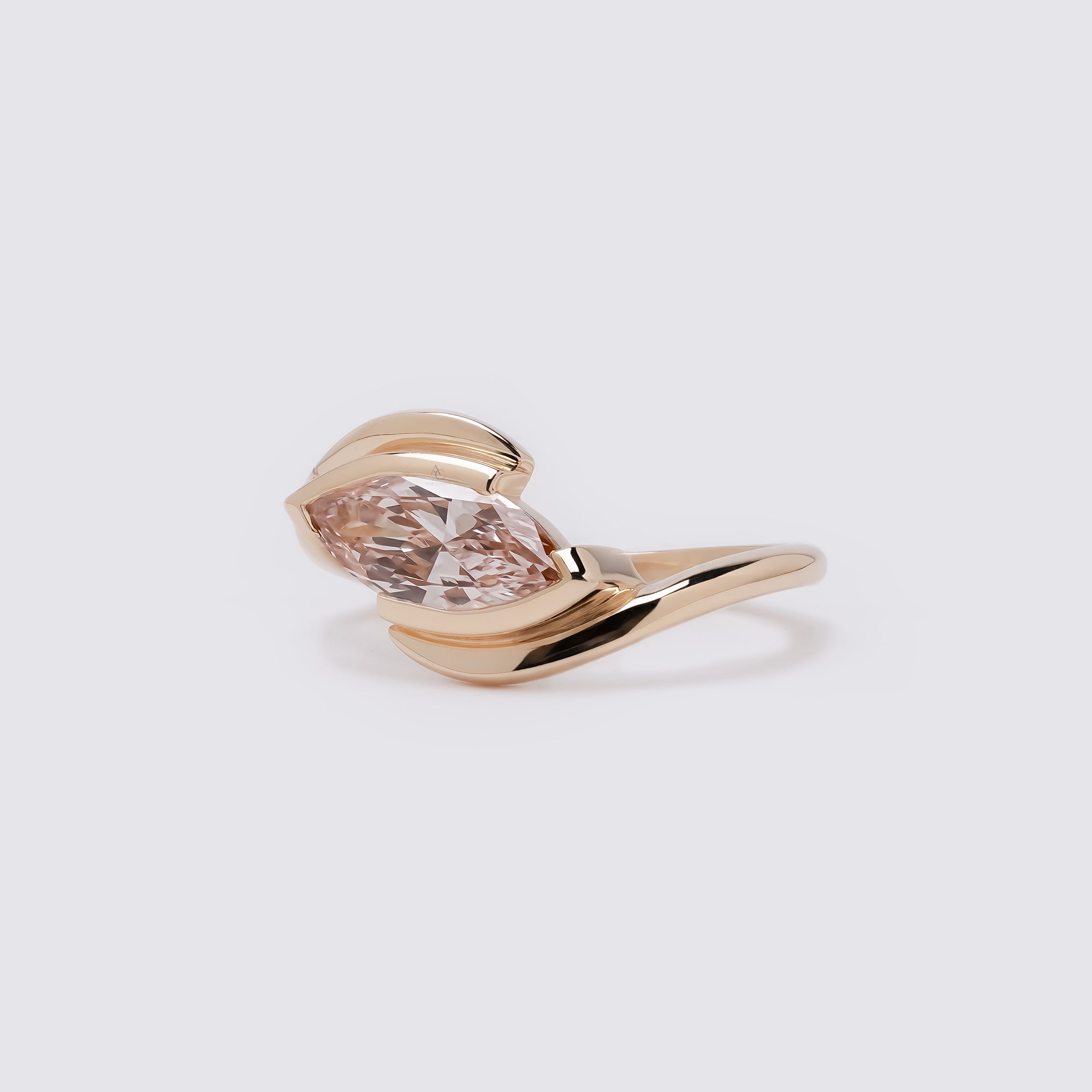 Fancy Pink Marquise Bypass Ring