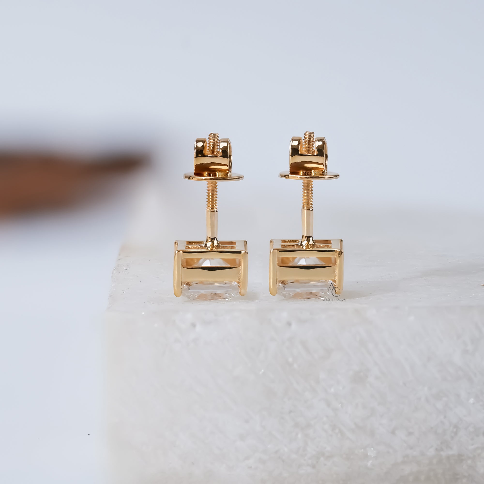 Monroe Princess Cut Lab Diamond Stud Earrings