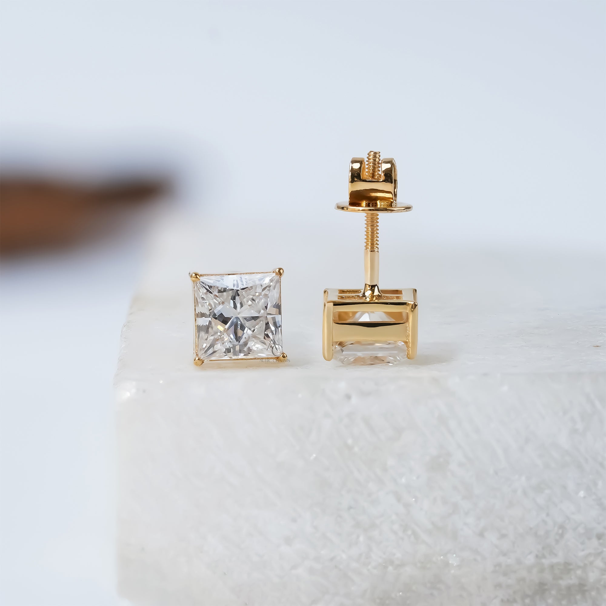 Monroe Princess Cut Lab Diamond Stud Earrings