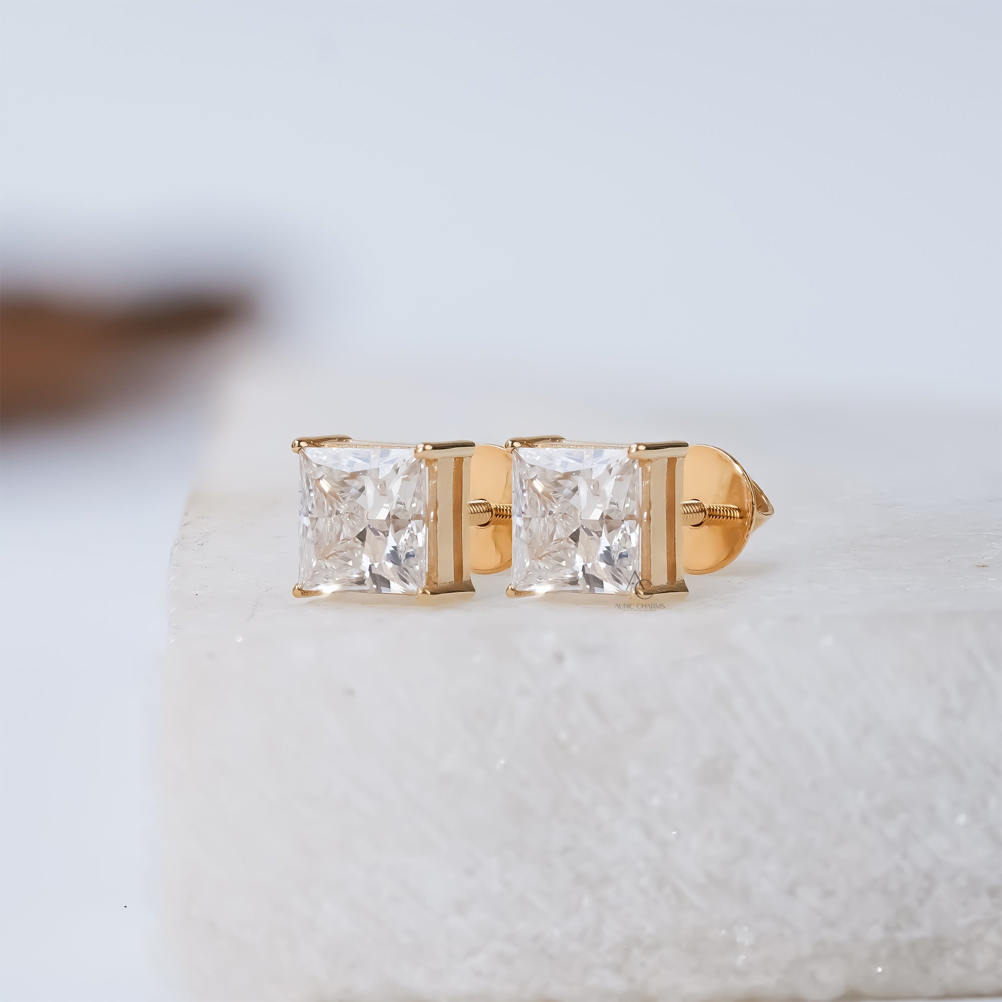Monroe Princess Cut Lab Diamond Stud Earrings
