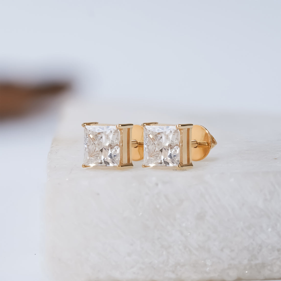 Princess Cut Lab-Grown Diamond Stud Earrings for Her Everyday Elegance