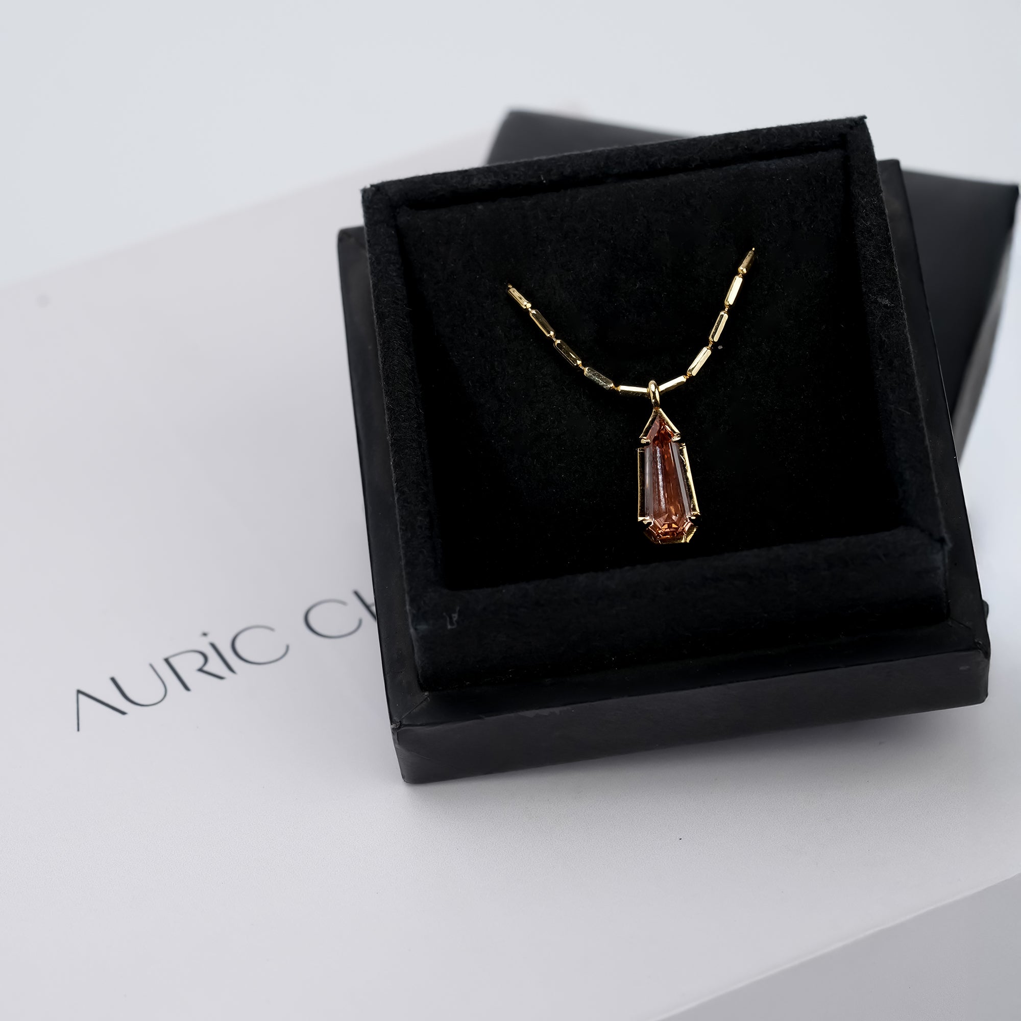 2.50 Ct Champagne Geometric Diamond Pendant