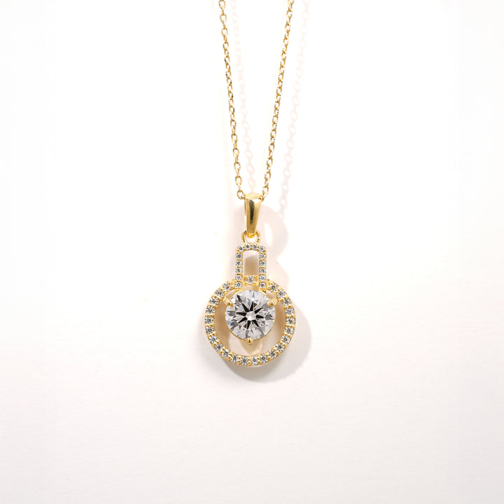 Round Halo Diamond Pendant