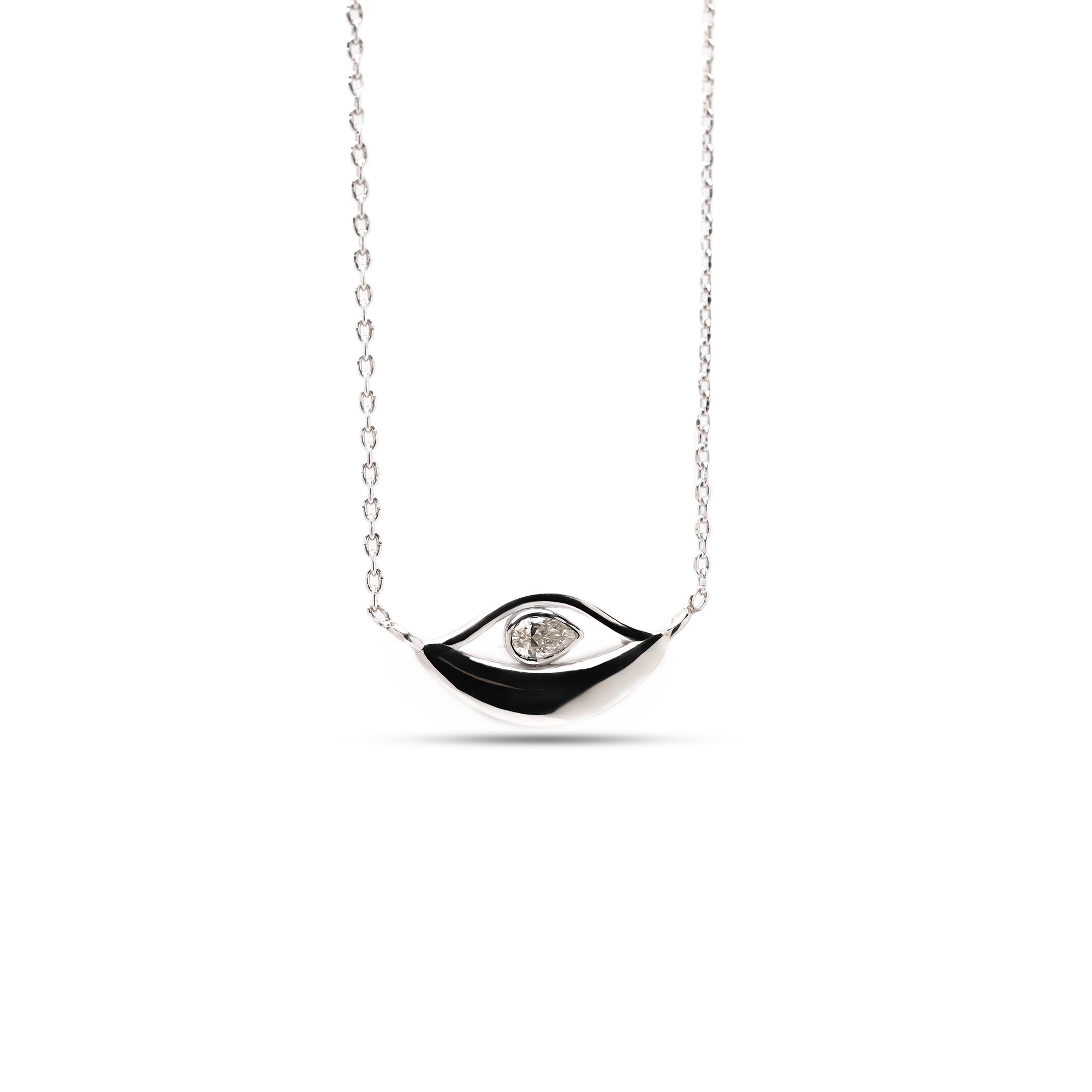 Pear Bezel Eye Diamond Pendant