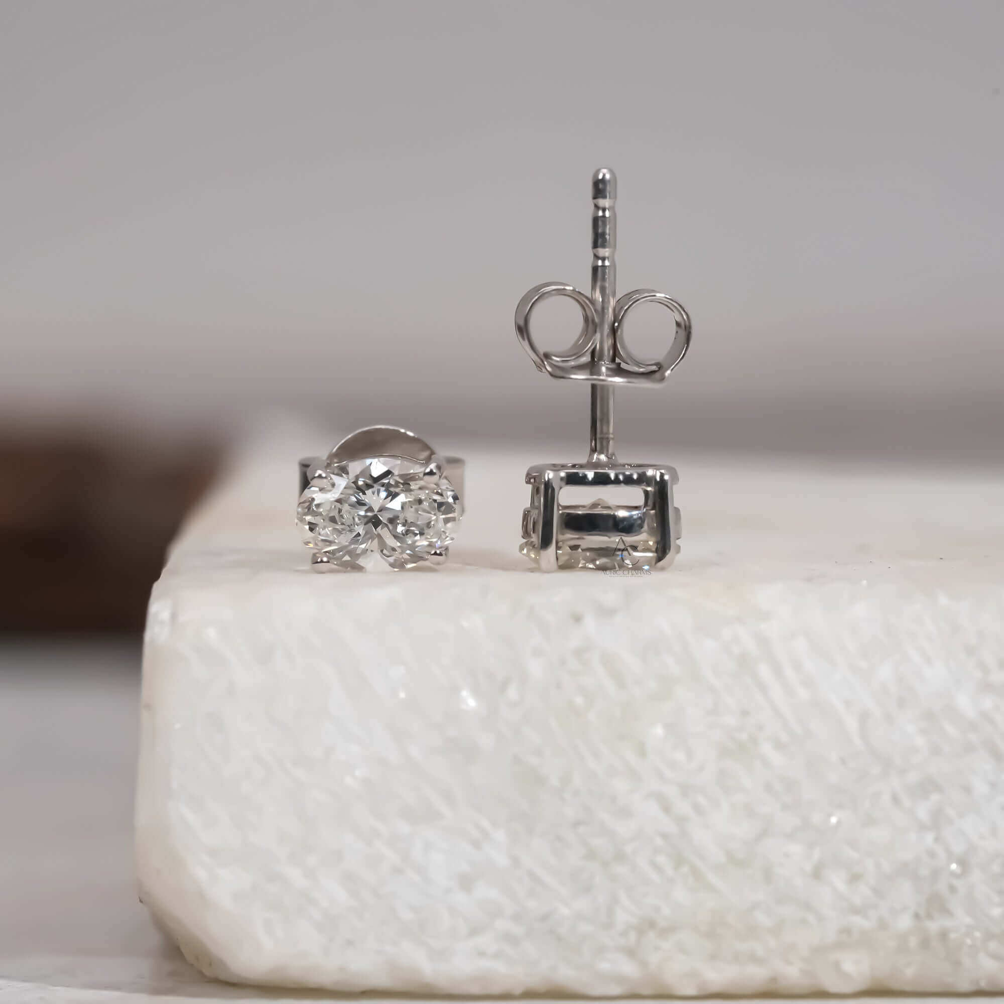 Margot Oval Cut Lab Diamond Stud Earrings
