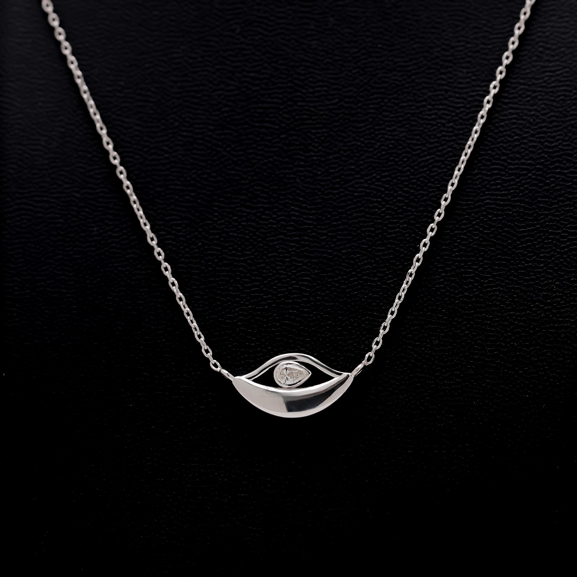 Pear Bezel Eye Diamond Pendant