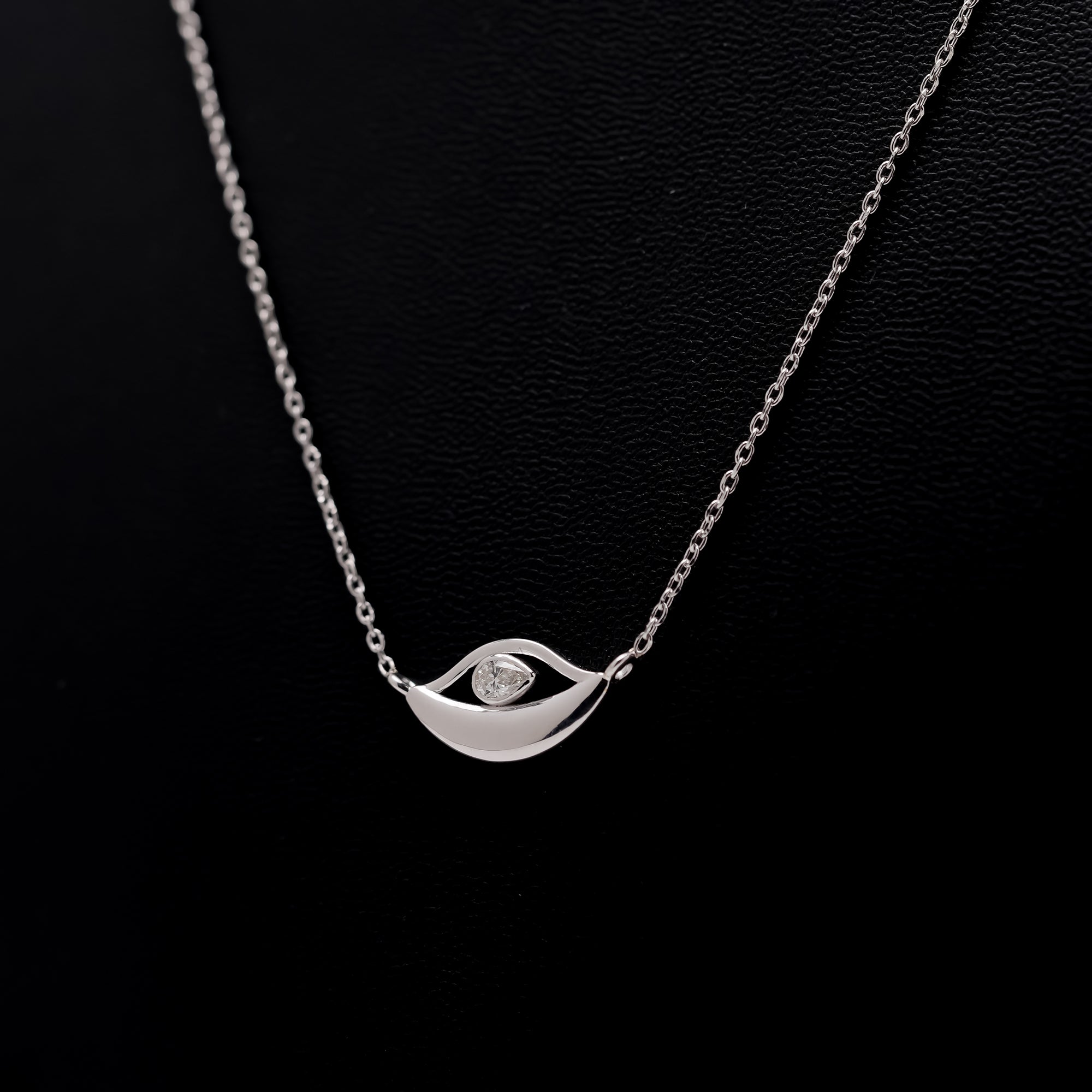Pear Bezel Eye Diamond Pendant