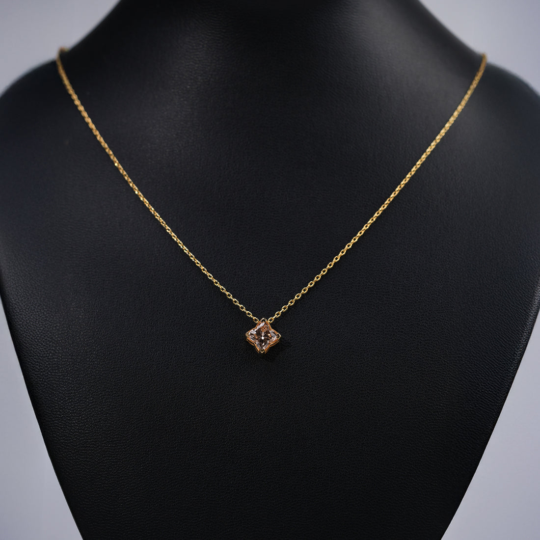 Fancy Pink Princess Cut Diamond Pendant