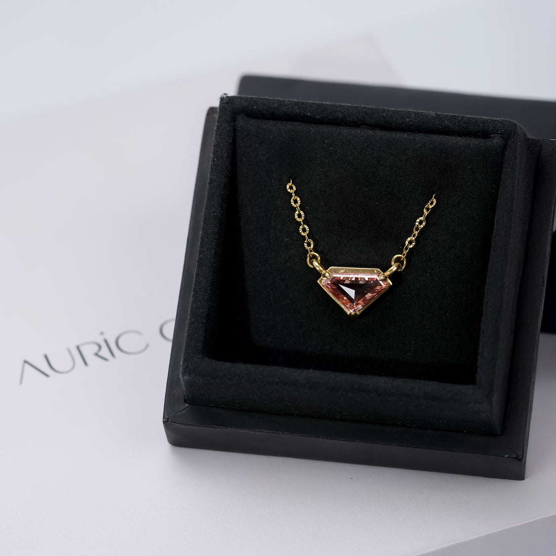 2.5 Ct Prada Pink Shield Diamond Necklace