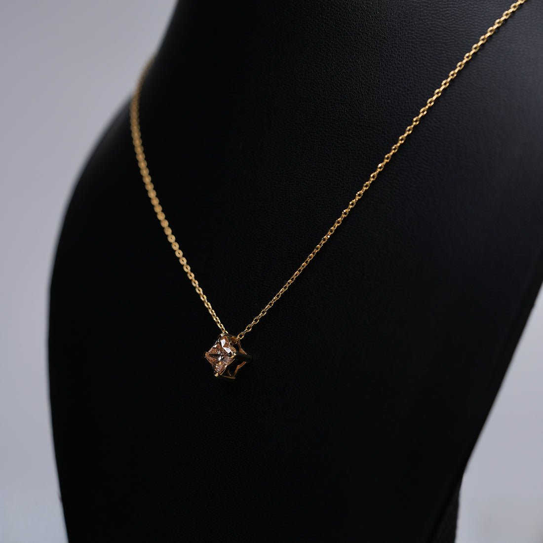 Fancy Pink Princess Cut Diamond Pendant