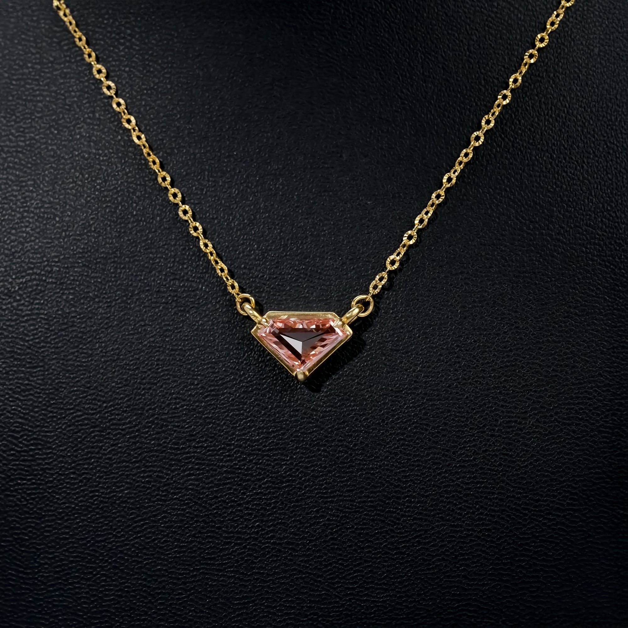 2.5 Ct Prada Pink Shield Diamond Necklace