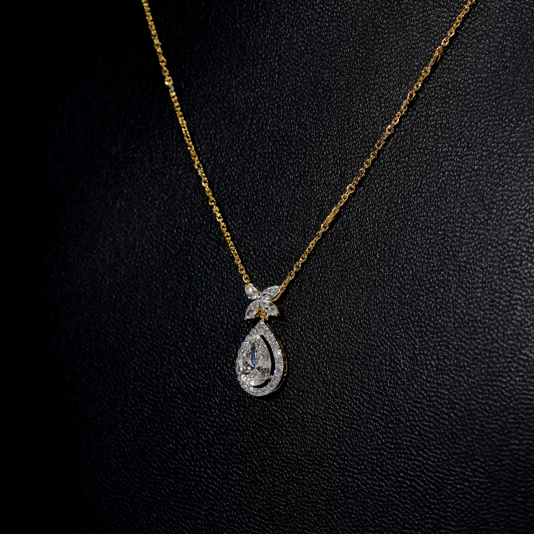 Pear Halo Diamond Pendant