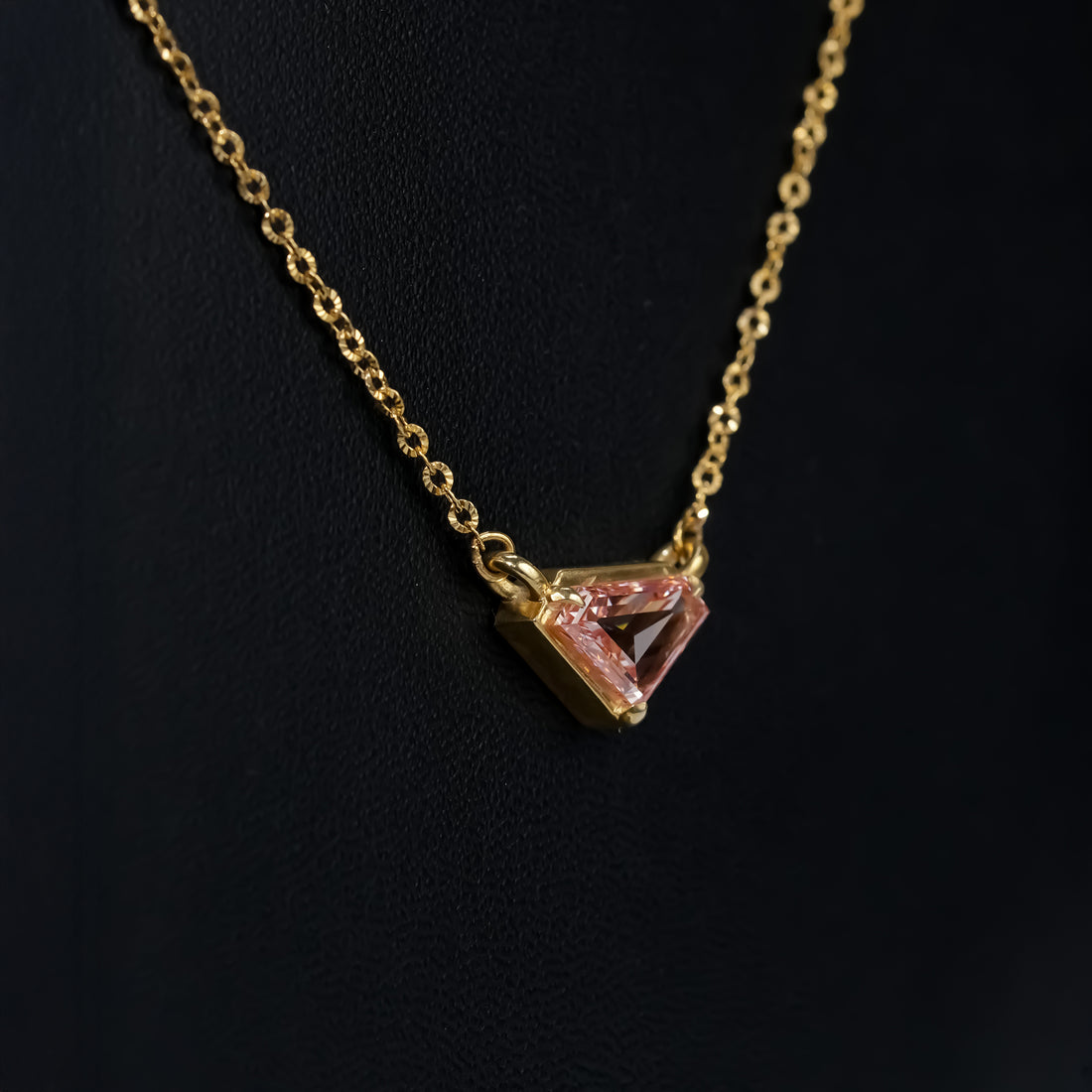 2.5 Ct Prada Pink Shield Diamond Necklace