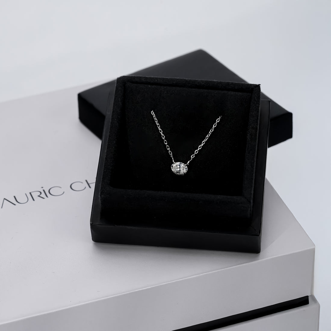 East-West Oval Diamond Pendant