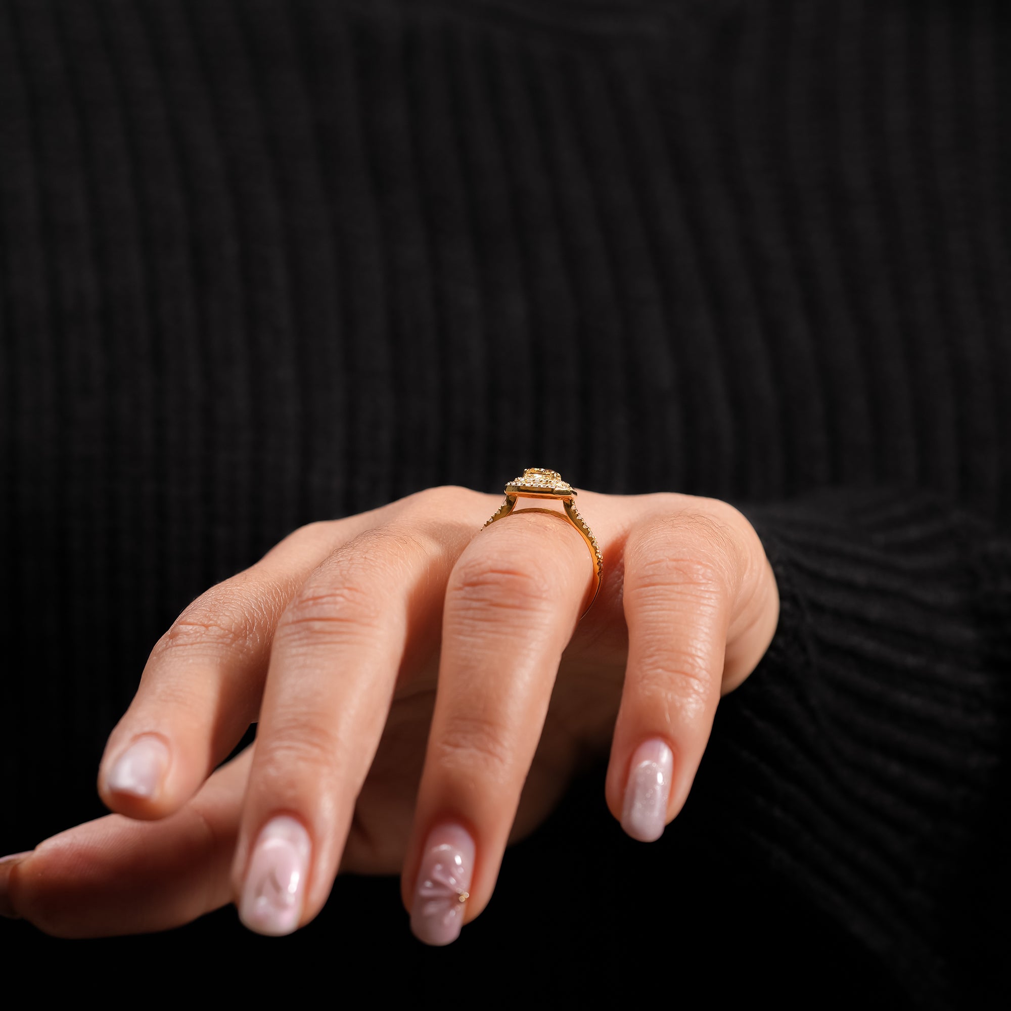 Fancy Yellow Radiant Double Halo Ring