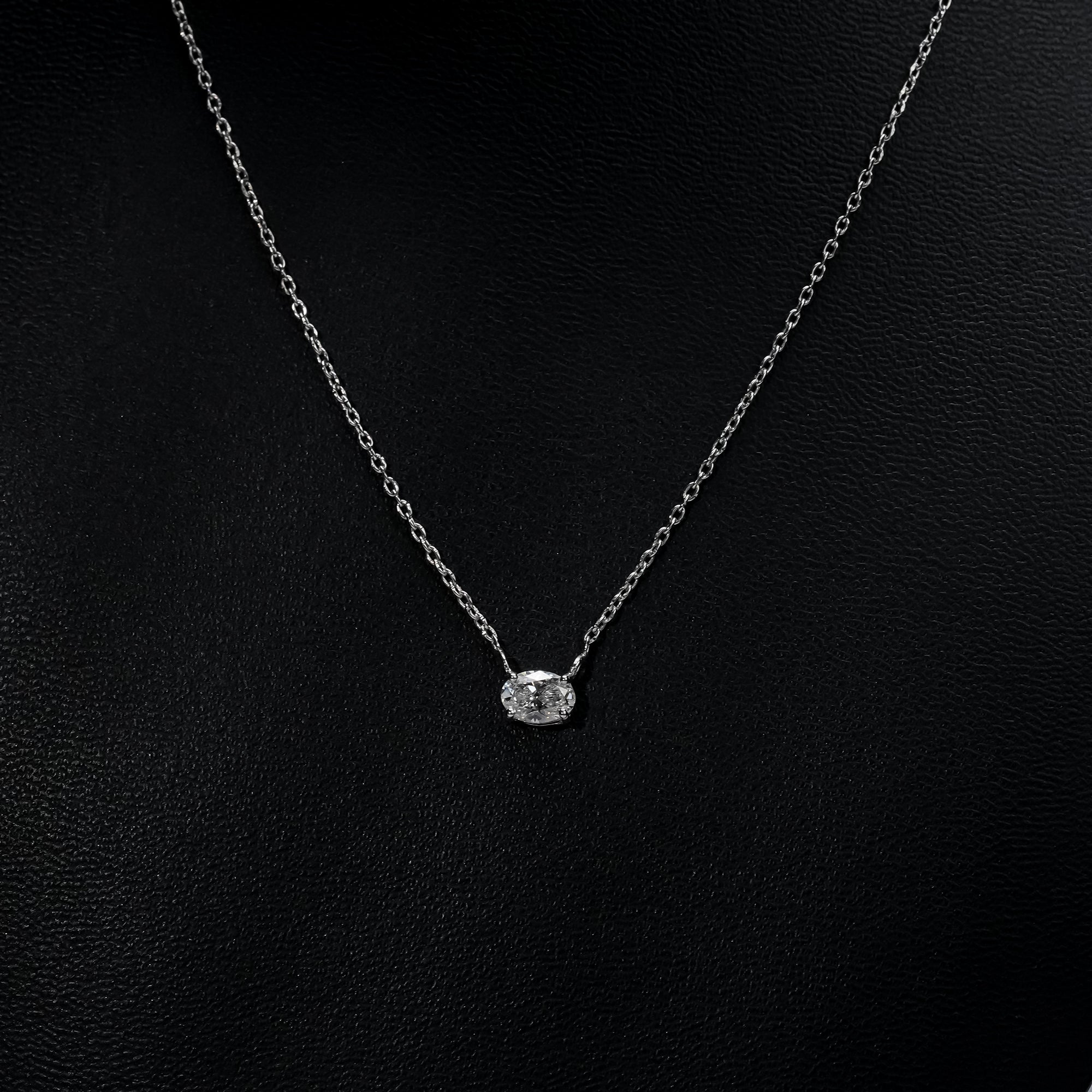 East-West Oval Diamond Pendant
