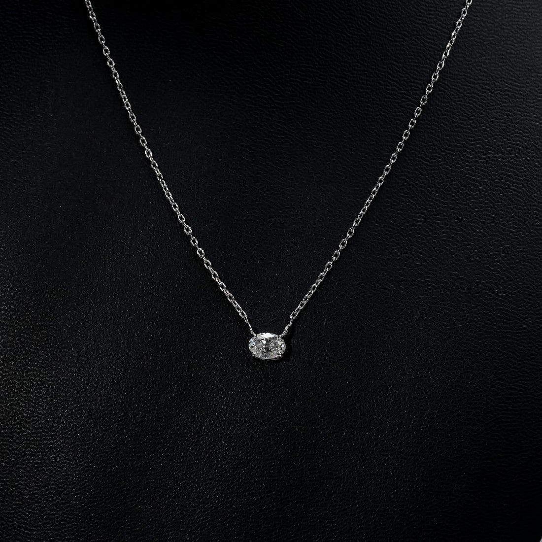 East-West Oval Diamond Pendant