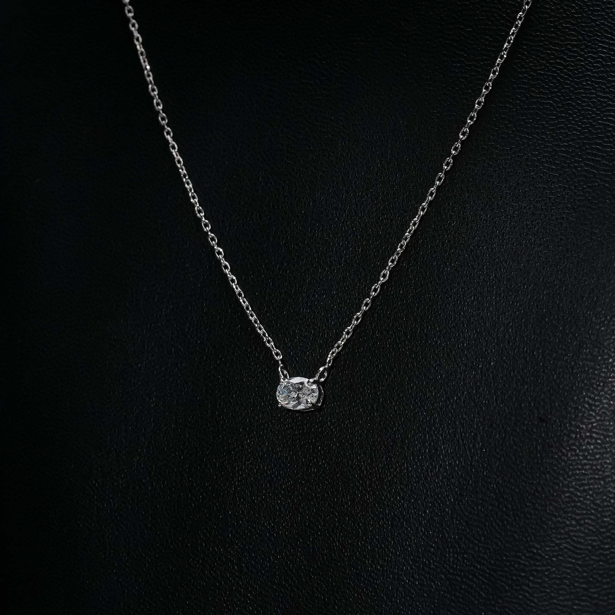 East-West Oval Diamond Pendant