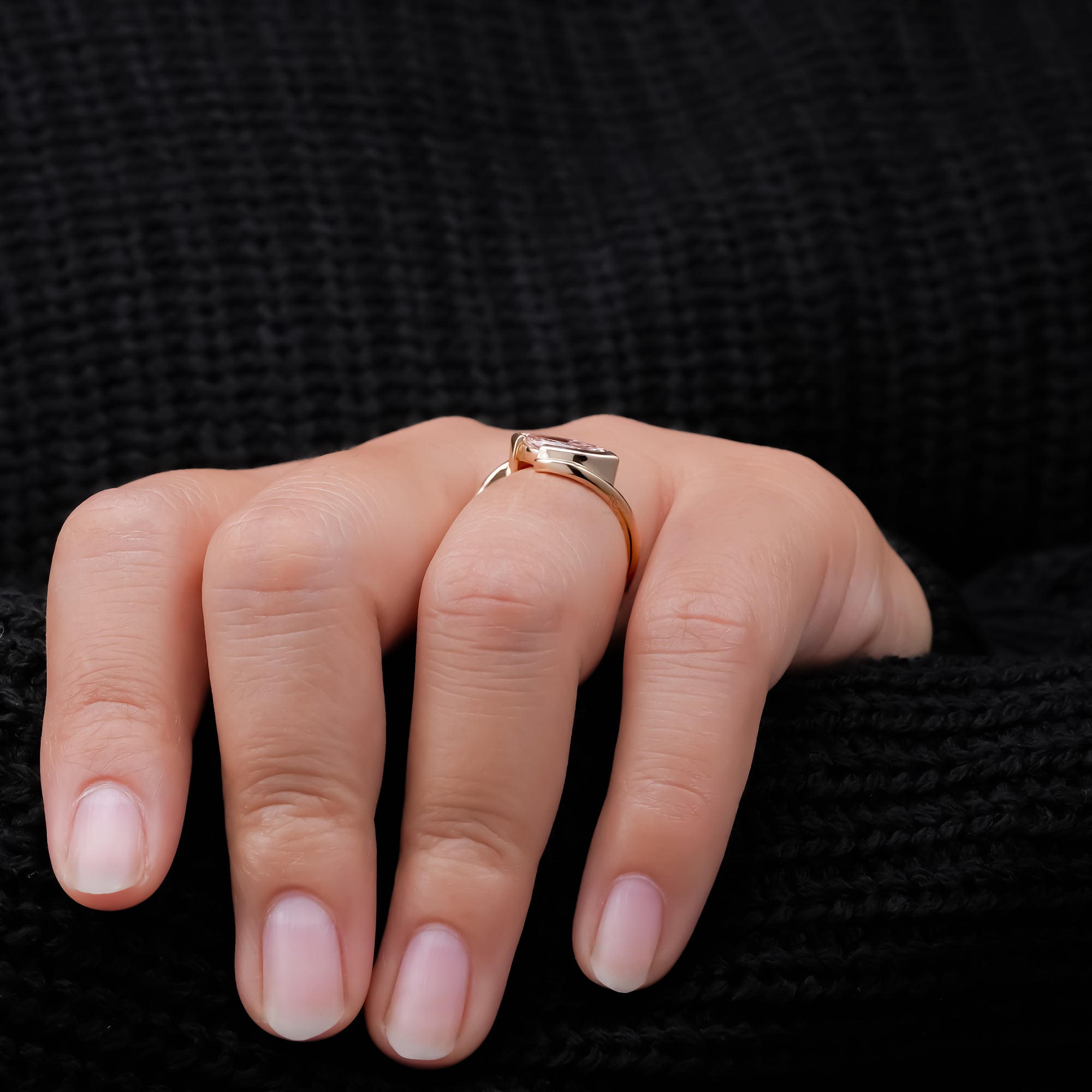 Fancy Pink Marquise Bypass Ring