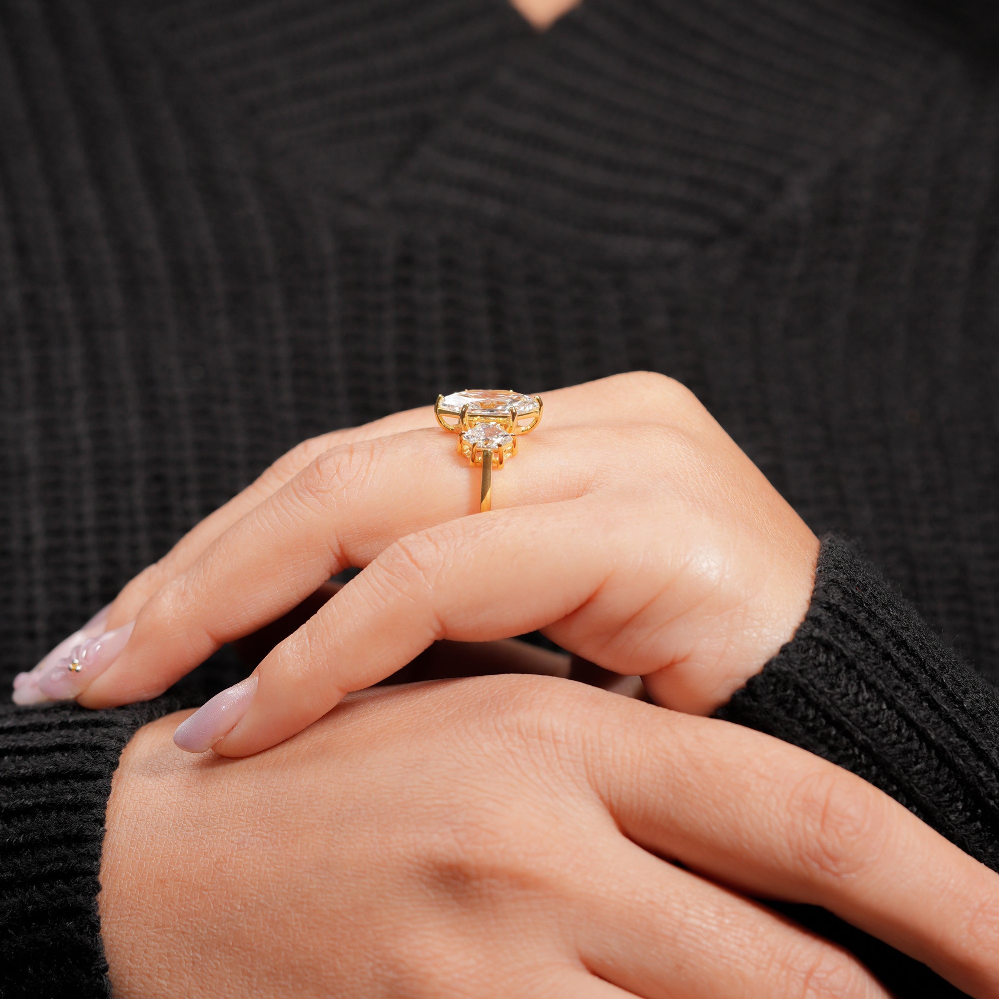 Dutch Marquise Nature Leaf Diamond Ring