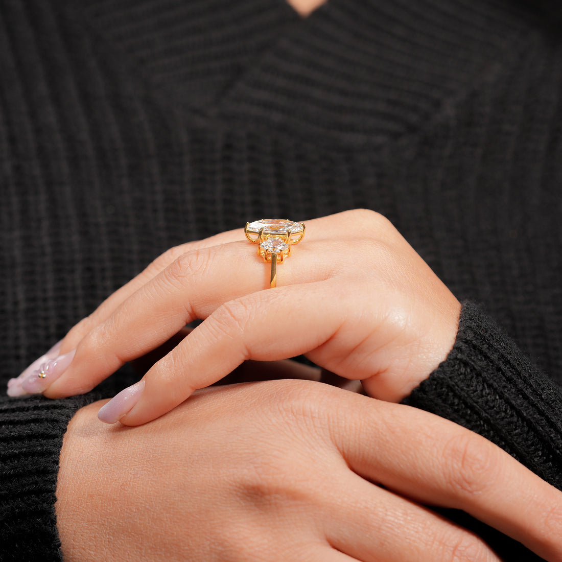 Dutch Marquise Nature Leaf Diamond Ring