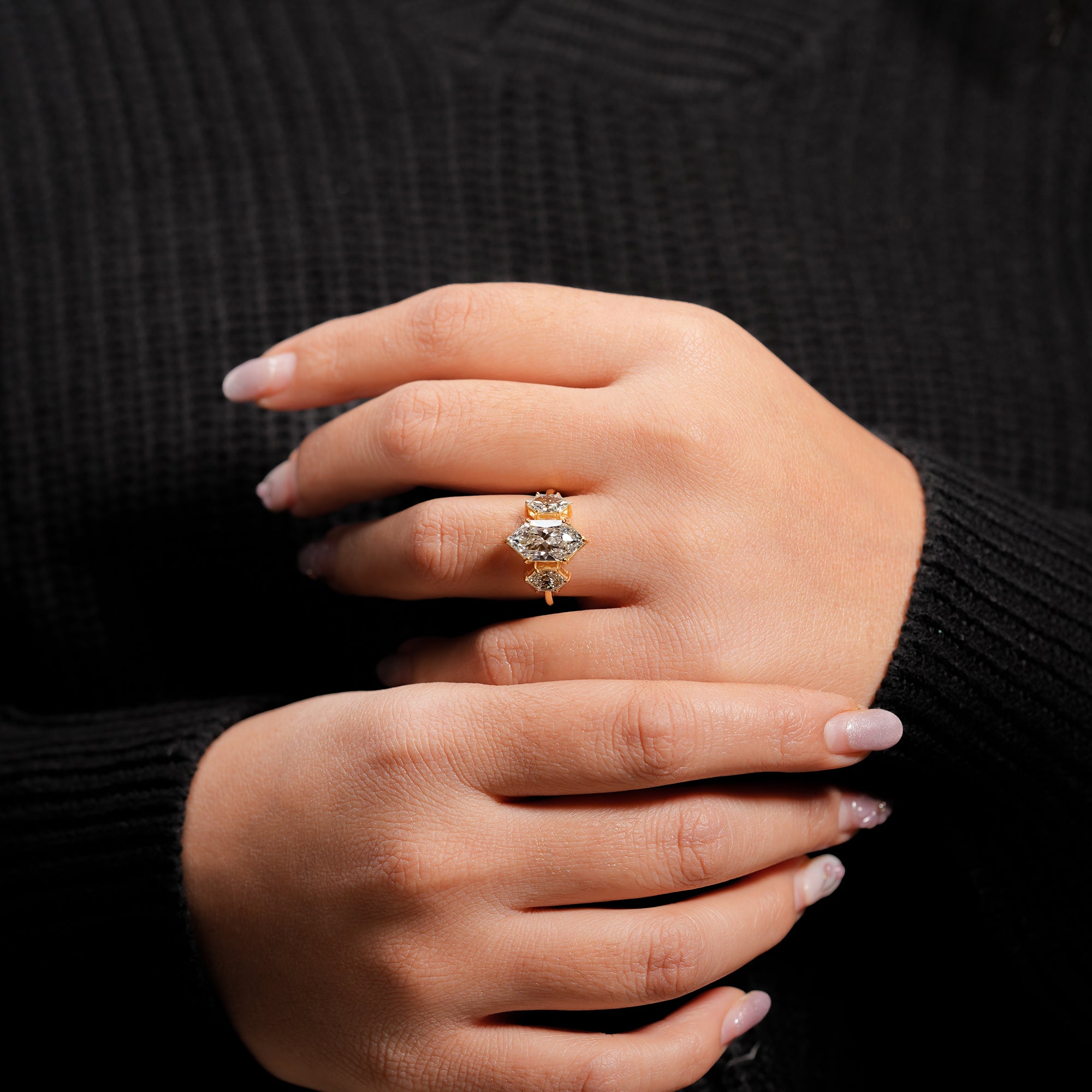 Dutch Marquise Nature Leaf Diamond Ring