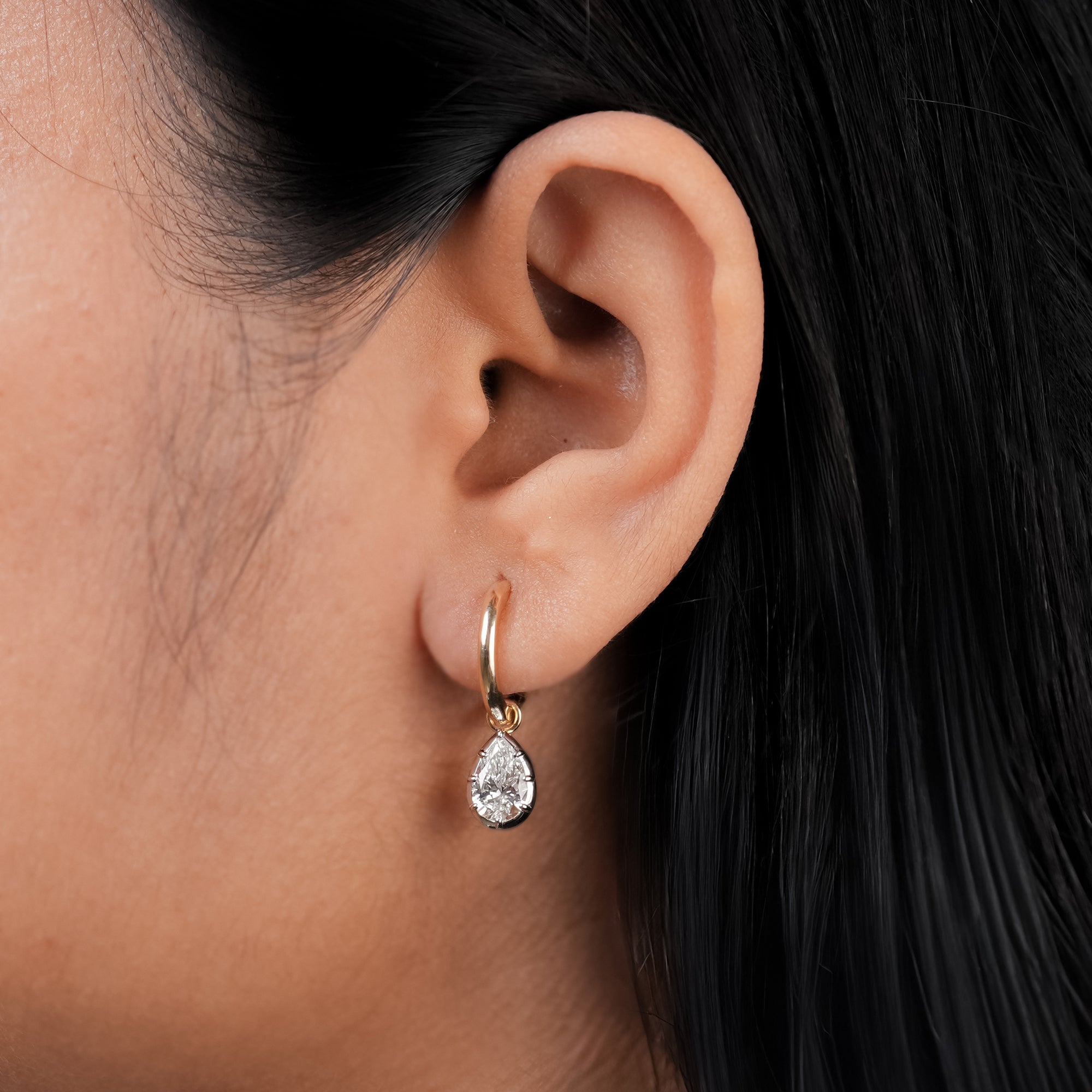Double Teardrop Pear Diamond Drop Earrings