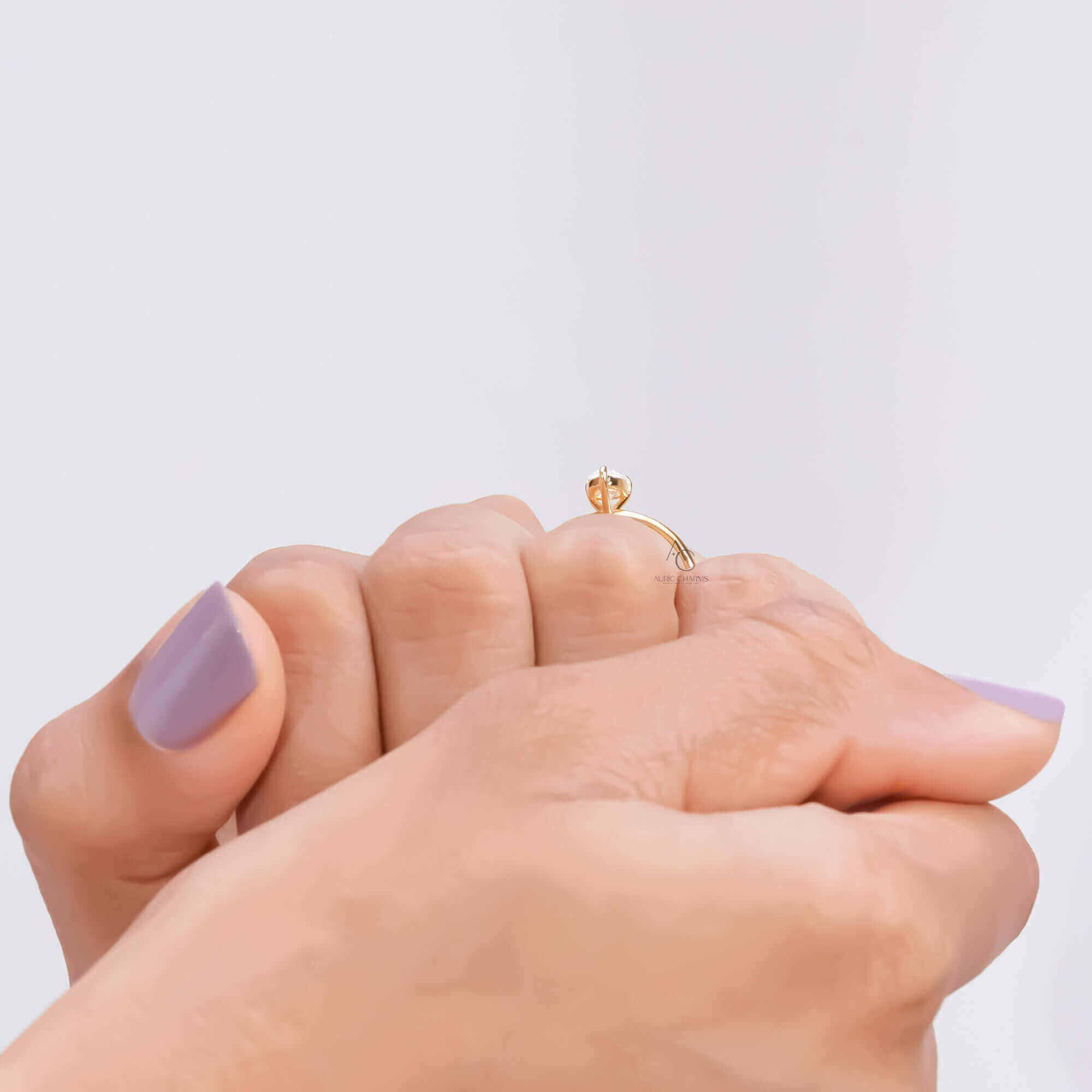 Pear Shaped Lab-Grown Diamond Solitaire Engagement Ring – Elegant and Timeless