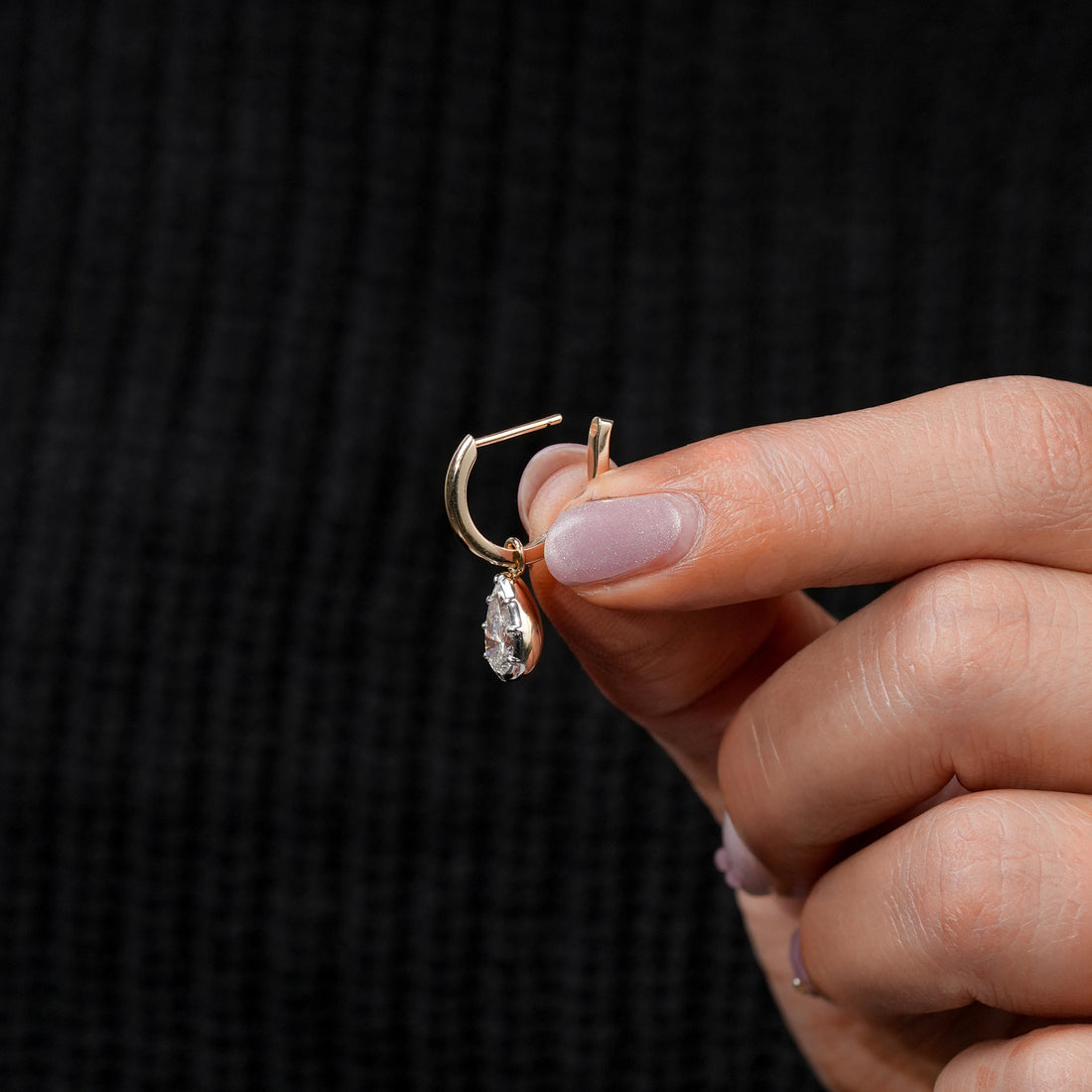 Double Teardrop Pear Diamond Drop Earrings