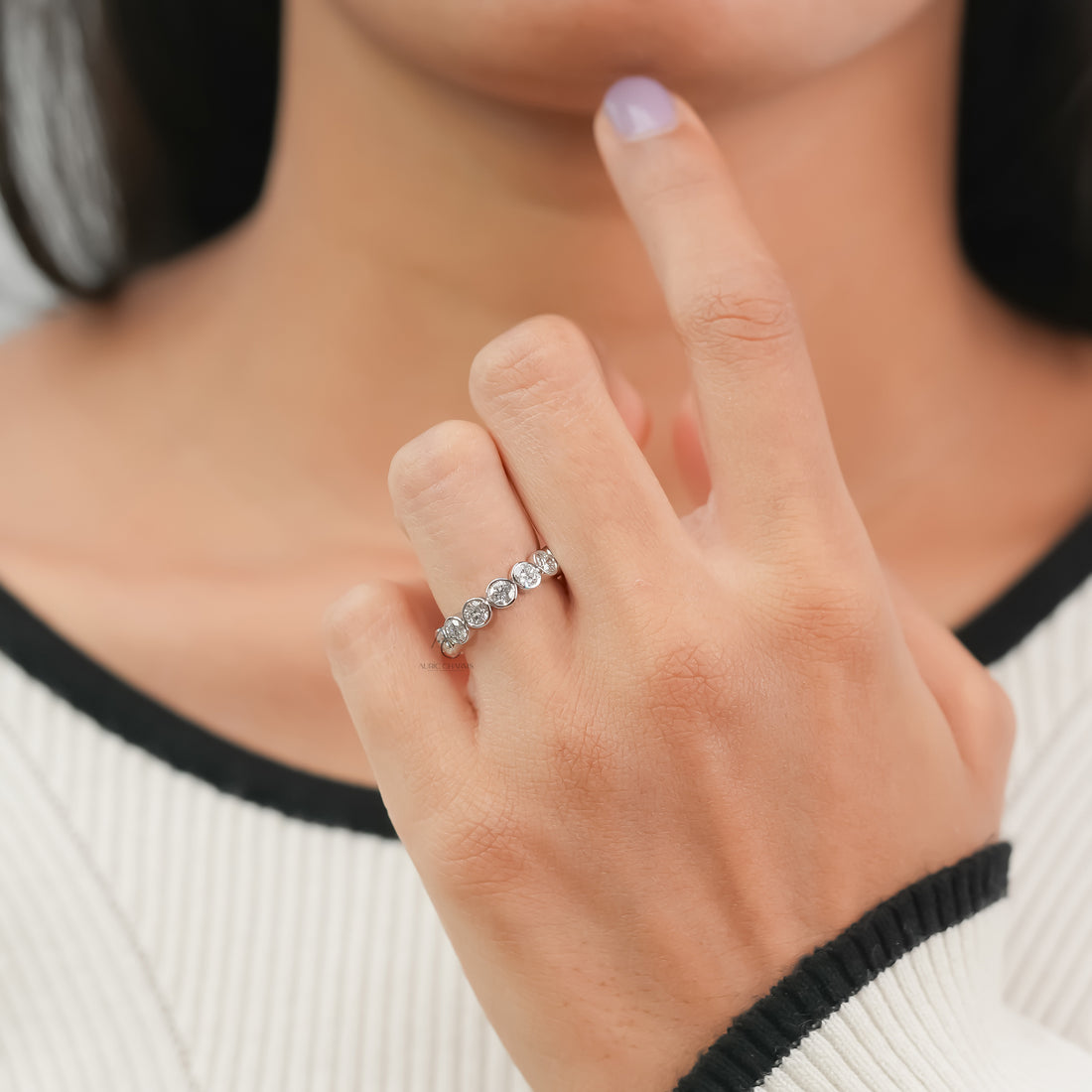 Monroe Round Cut Bold Eternity Diamond Ring