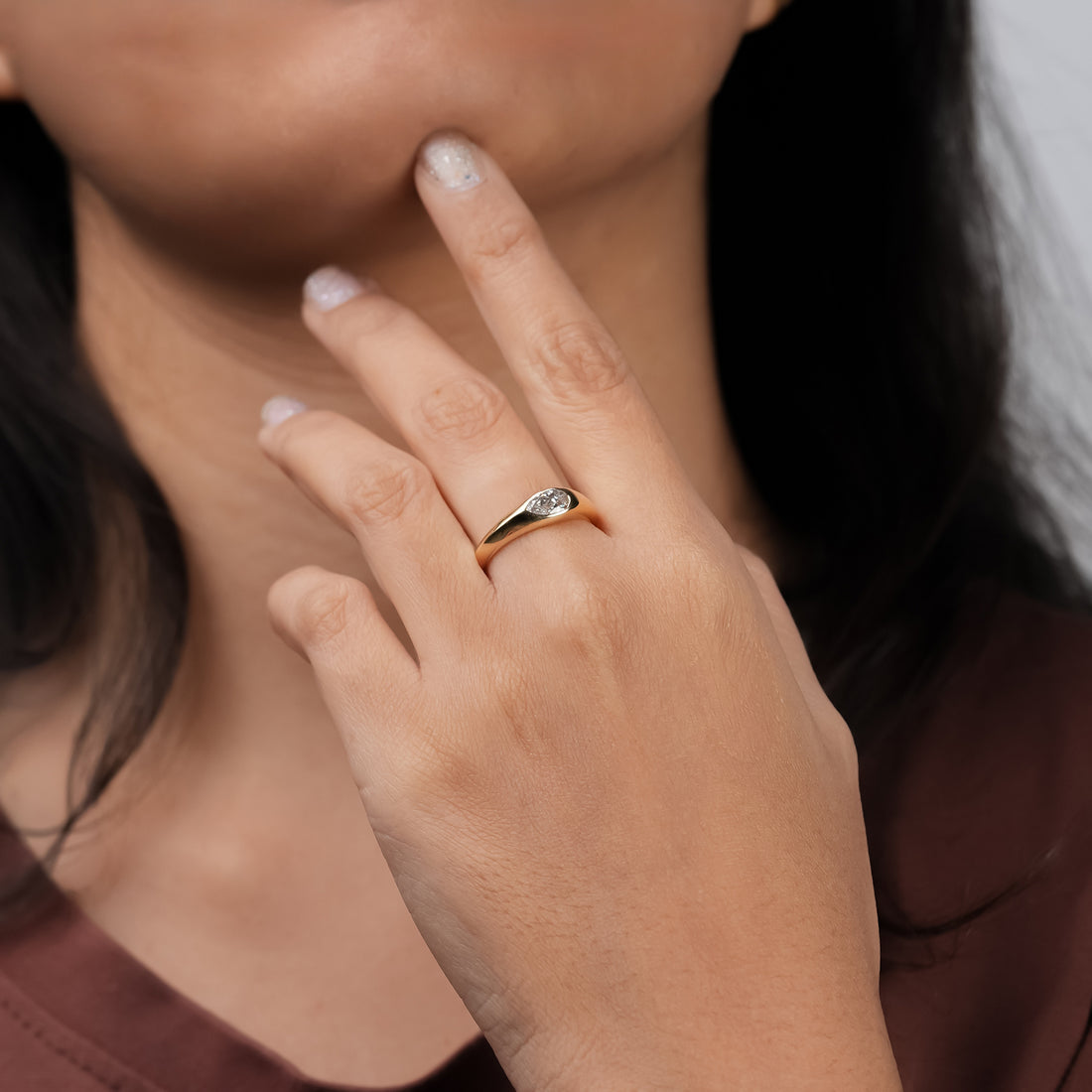 Seraphine Pear Signet Solitaire Ring